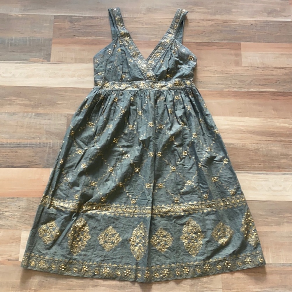 Michael Kors rare summer cotton wedding/brunch/farmers market gold bohemian midi